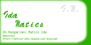 ida matics business card